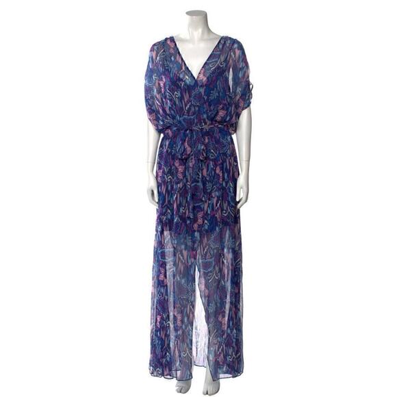 $565 Ramy Brook Maxi Dress Womens XS Sheer Floral Boho Resort Fairy Holiday - Picture 1 of 14
